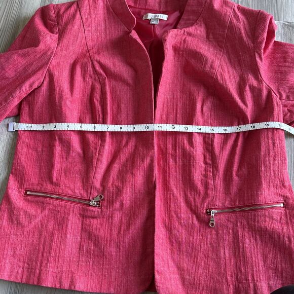 Roz & Ali Women’s Cotton Blend Red Blazer Size 1X - Picture 5 of 9